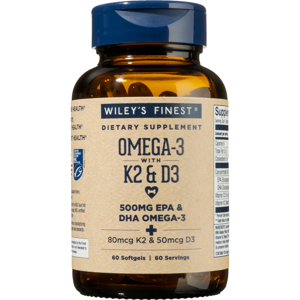 Wiley's Finest Omega-3 with Vitamin K2 and D3 softgels — pharmacist evidence review | Khang Pharmacy