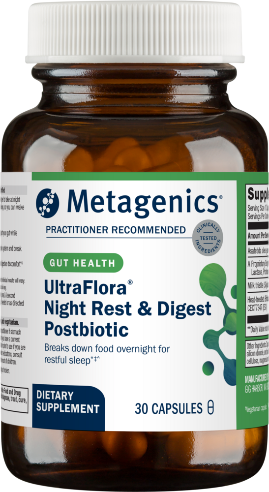 UltraFlora Night Rest and Digest Postbiotic by Metagenics - 30 Capsules