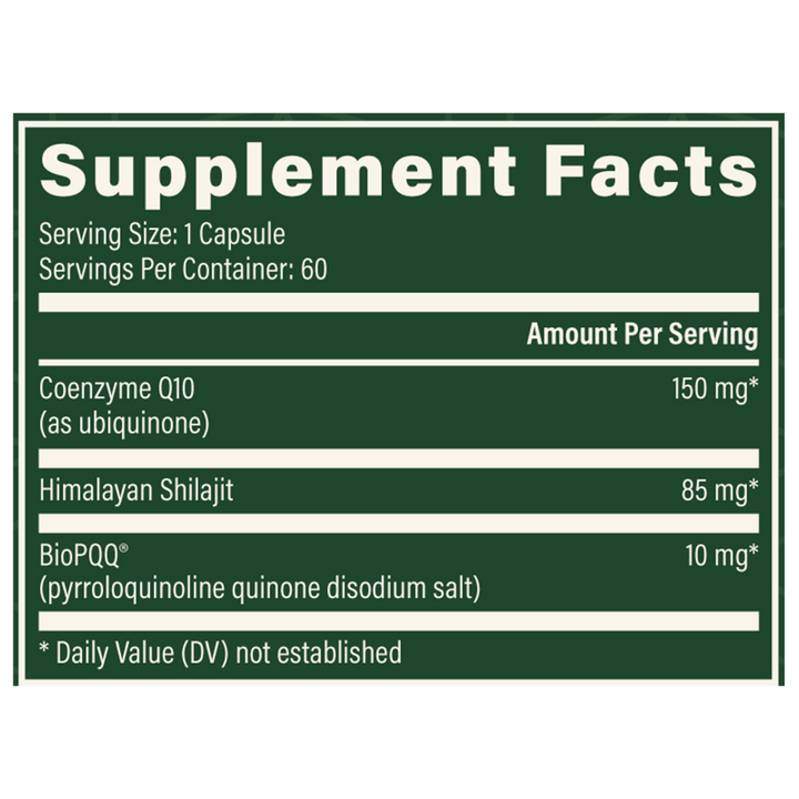 Global Healing® CoQ10 &amp; BioPQQ® – Organic Mitochondrial Energy Support (60 Capsules)