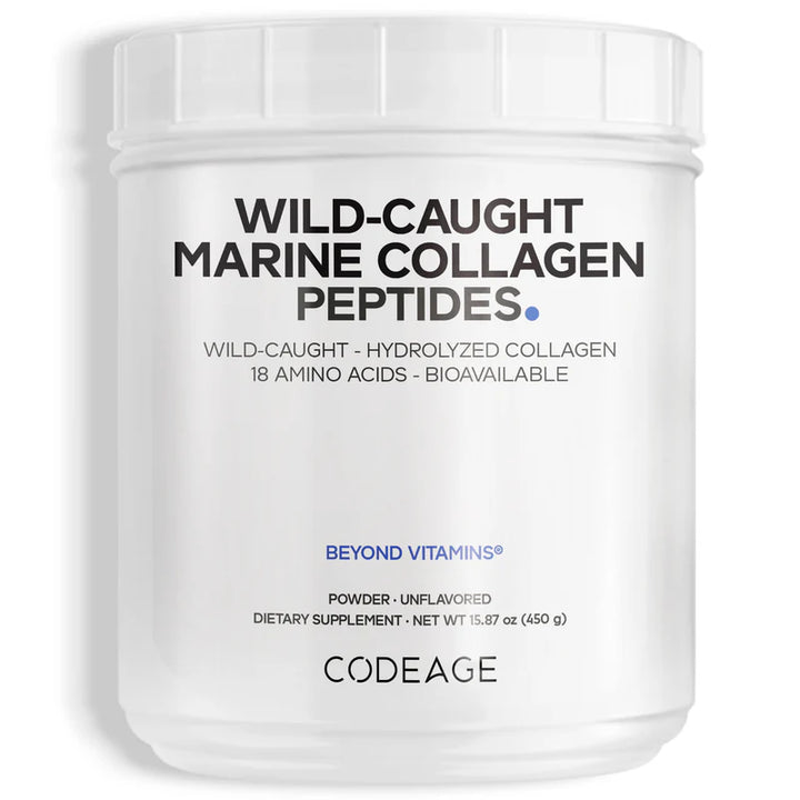 Codeage® Wild-Caught Marine Collagen Peptides Powder – White Fish, 9,000mg per Serving (450g)