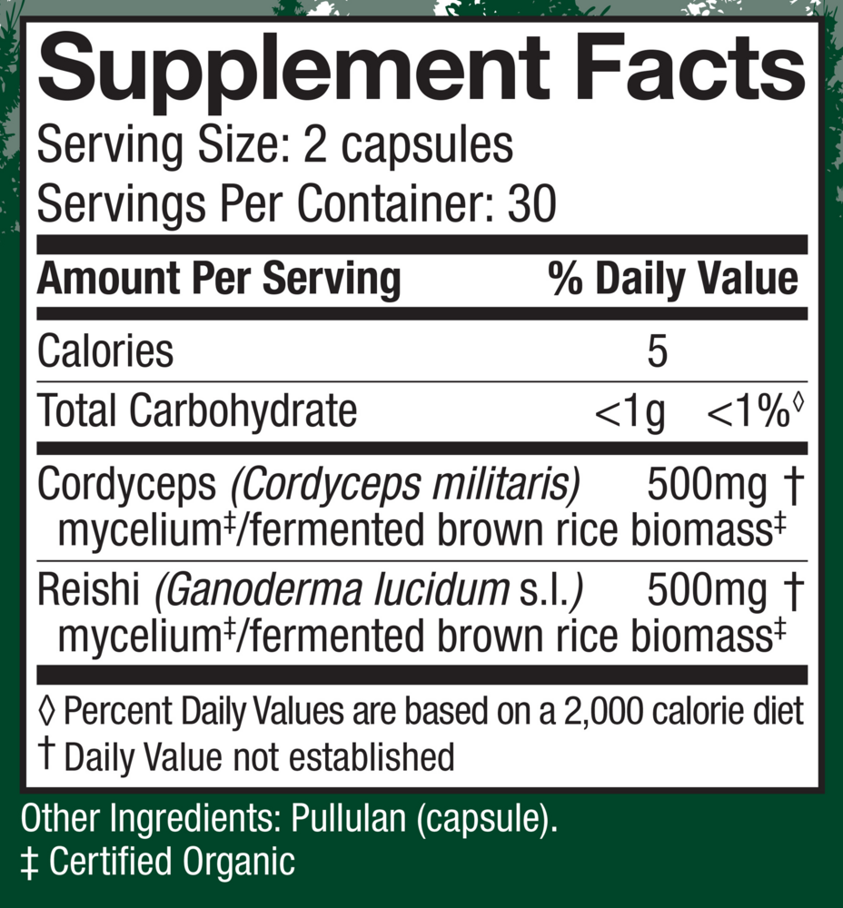 Host Defense® CordyChi® – Cordyceps &amp; Reishi Mushroom Blend (60 Vegetarian Capsules)