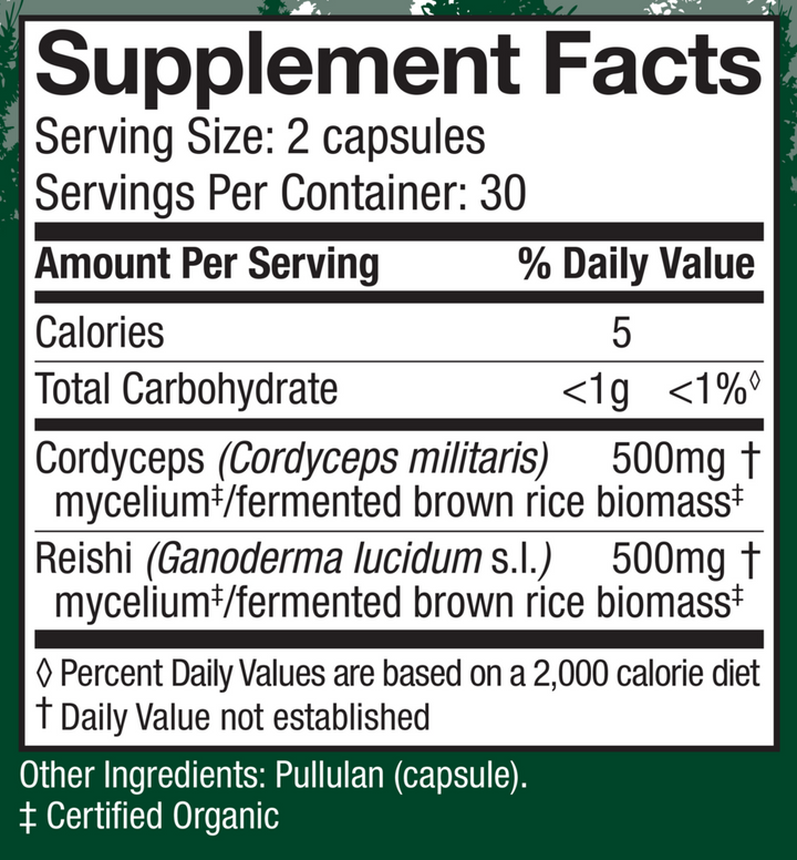 Host Defense® CordyChi® – Cordyceps &amp; Reishi Mushroom Blend (60 Vegetarian Capsules)