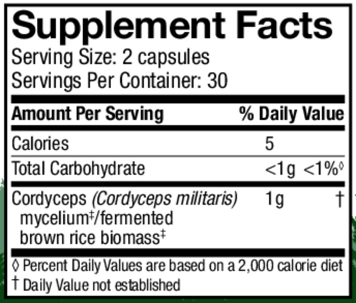 Host Defense® Cordyceps Capsules – Energy &amp; Endurance Support (60 capsules)
