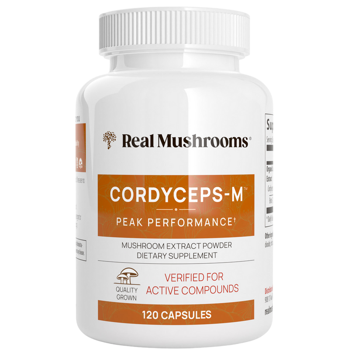 Real Mushrooms® Cordyceps-M™ Organic Cordyceps Extract – Peak Performance (120 Capsules)