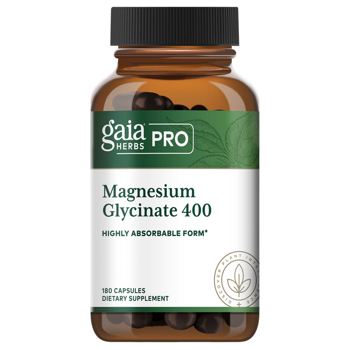 Gaia Herbs Magnesium Glycinate 400mg – High-Absorption Stress &amp; Sleep Support (180 Capsules)