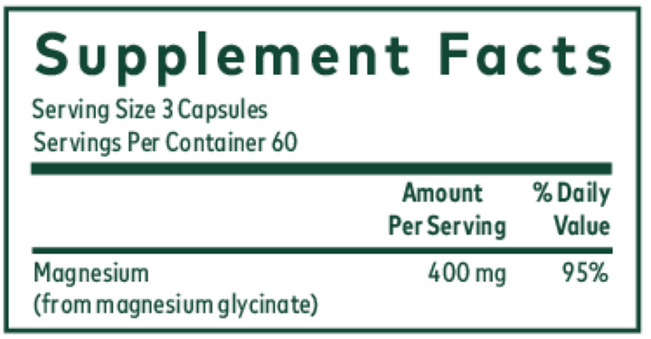 Gaia Herbs Magnesium Glycinate 400mg – High-Absorption Stress &amp; Sleep Support (180 Capsules)