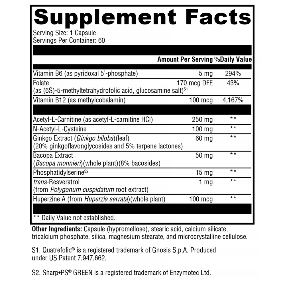 XYMOGEN® MemorAll™ – Cognitive &amp; Memory Support (60 Vegetarian Capsules)