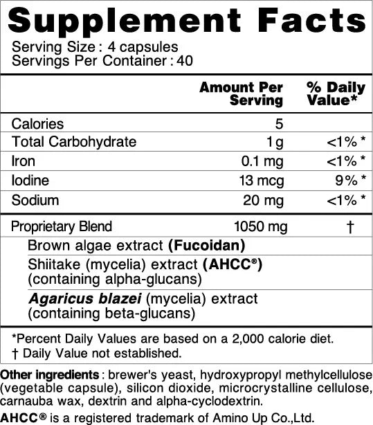 NatureMedic® Fucoidan Powered with AHCC® Capsule Type (160 capsules)