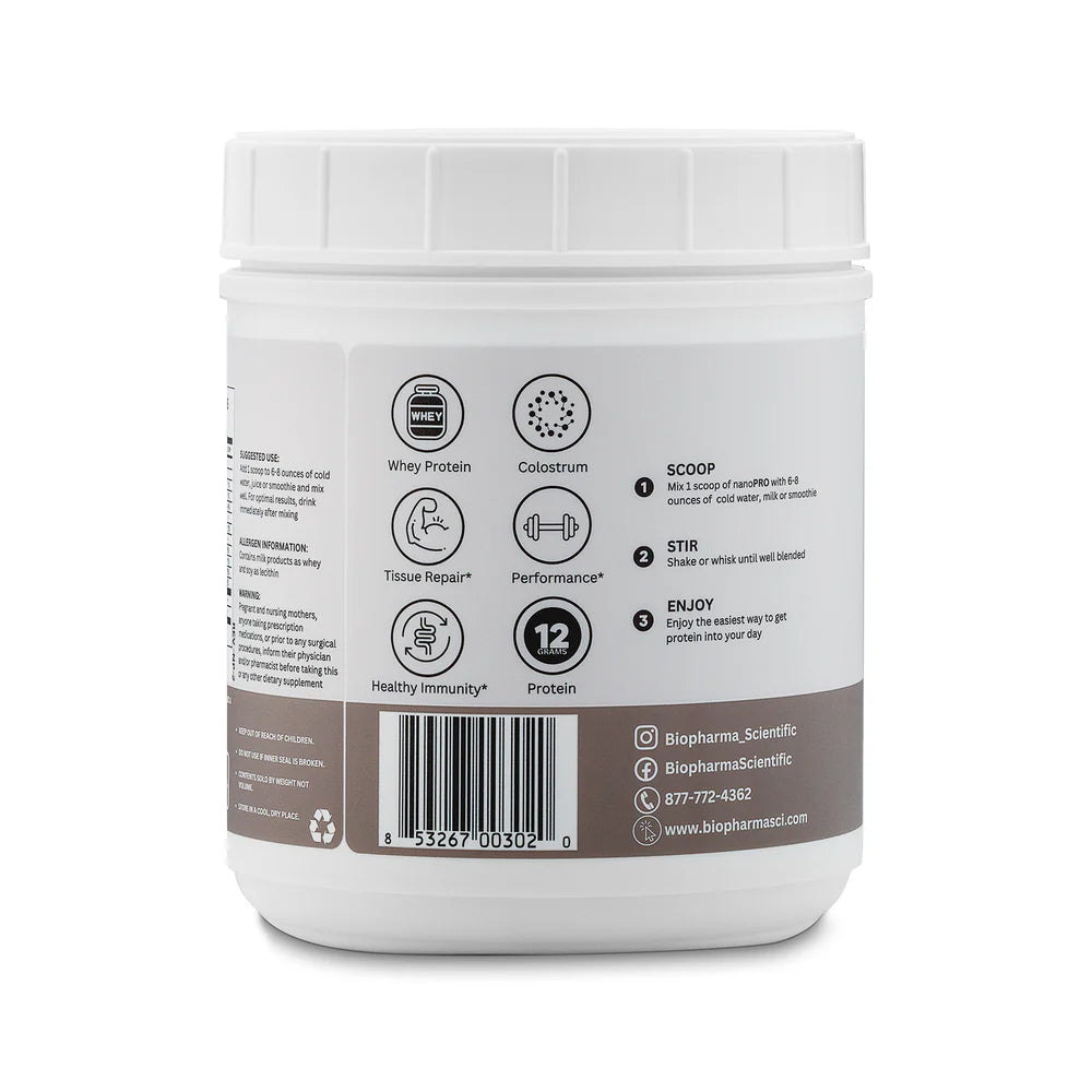 BioPharma Scientific NanoPro PRP™ Vanilla – Advanced Whey Protein Isolate with Colostrum (540g)
