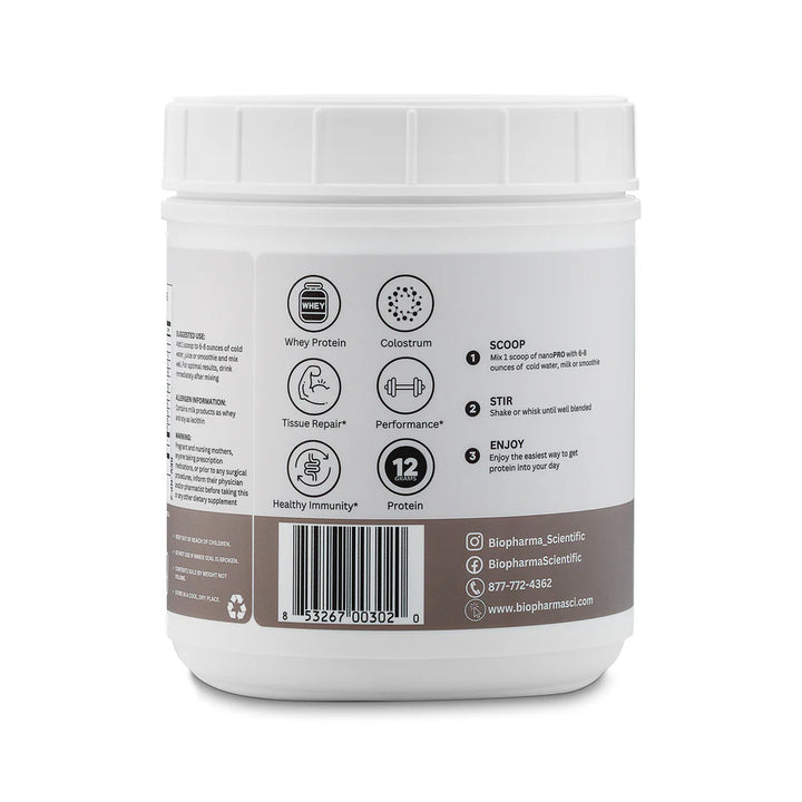 BioPharma Scientific NanoPro PRP™ Vanilla – Advanced Whey Protein Isolate with Colostrum (540g)