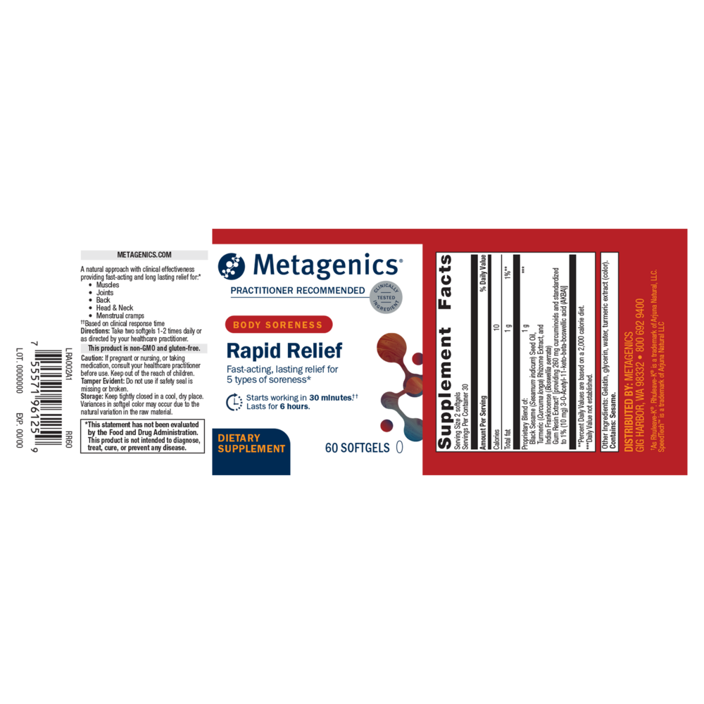 Rapid Relief (Metagenics) – 60 Softgels