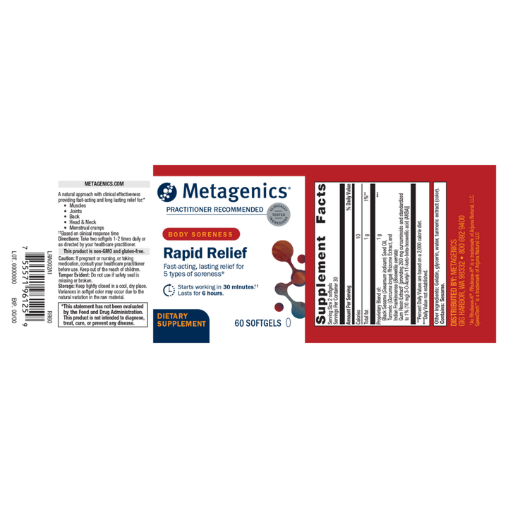 Rapid Relief (Metagenics) – 60 Softgels