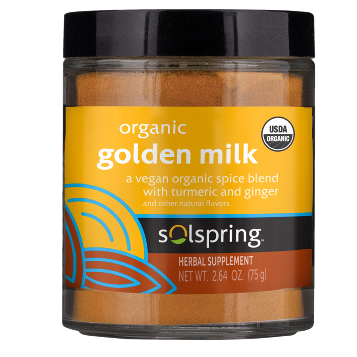Solspring™ Organic Golden Milk – Turmeric Ginger Cinnamon Herbal Blend (75g)
