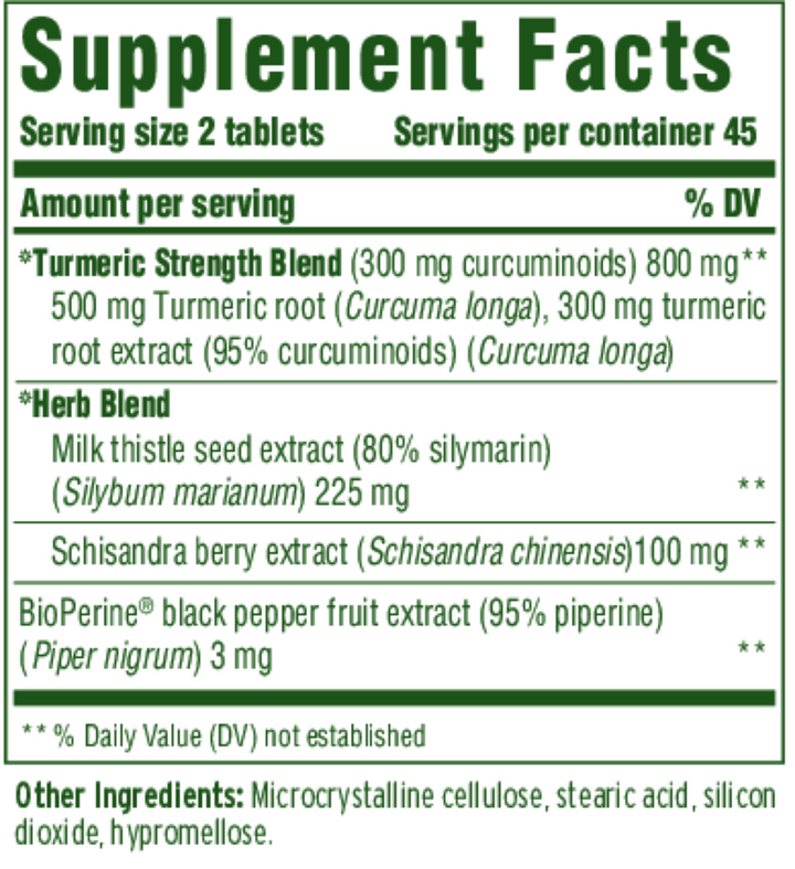 MegaFood® Turmeric Curcumin Extra Strength – Liver Support Formula (90 tablets)