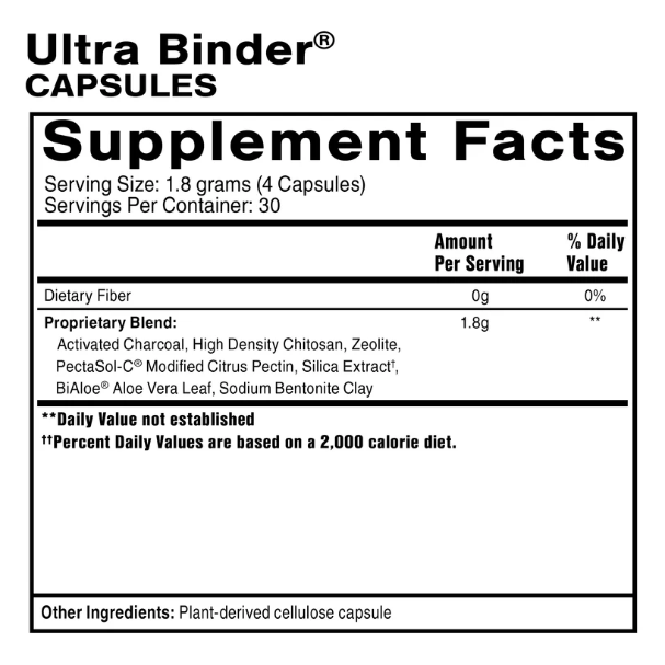 Quicksilver Scientific® Ultra Binder® Capsules – Universal Toxin Binder (120 Capsules)