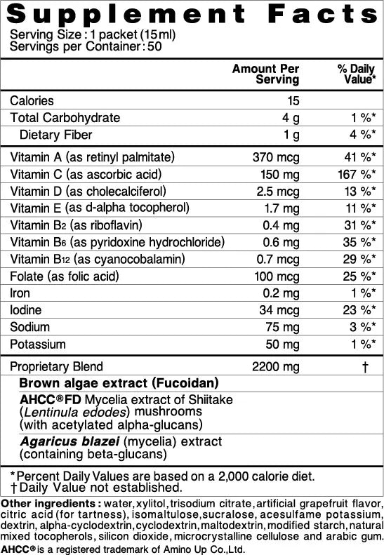 NatureMedic® Fucoidan Powered with AHCC® Liquid Type  (50 Packets)